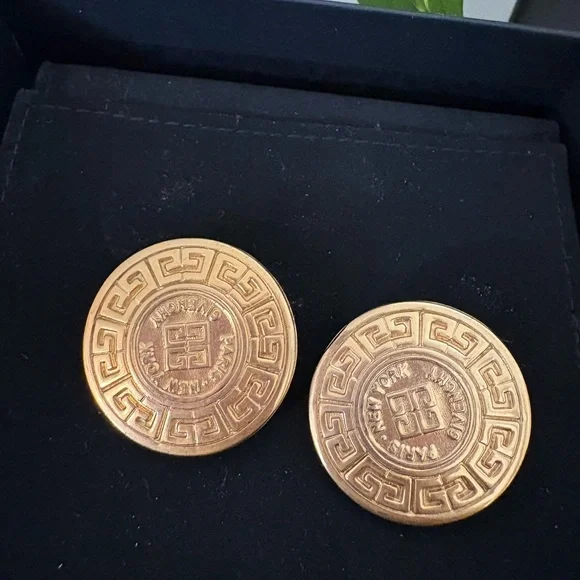 Givenchy Gold Plated Medallion Earrings - Picture 2 of 6